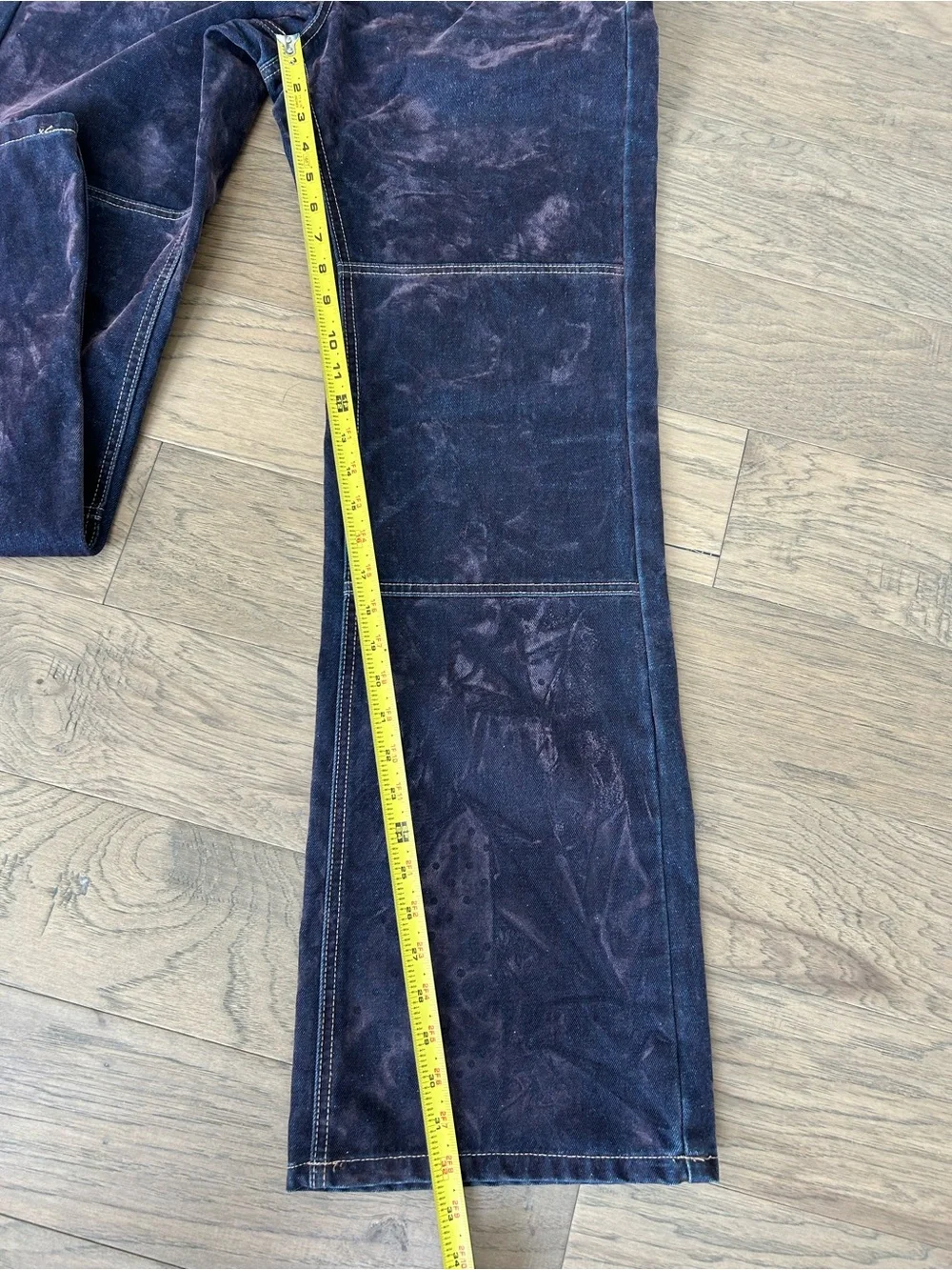 Forever 21 Dark Indigo Flocked High Rise Flare Jeans Size 27